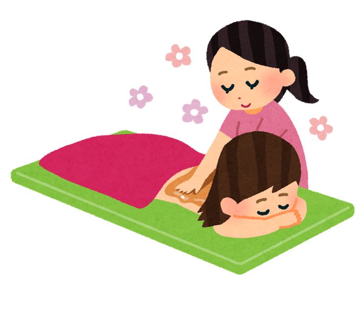 エステ・背中のマッサージのイラスト無料のフリー素材 イラストエイト