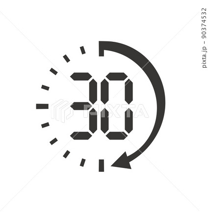 30分、時間のコンセプト、タイマー、時計のイラスト、ベクター画像。のイラスト素材・ベクター Image 194022694