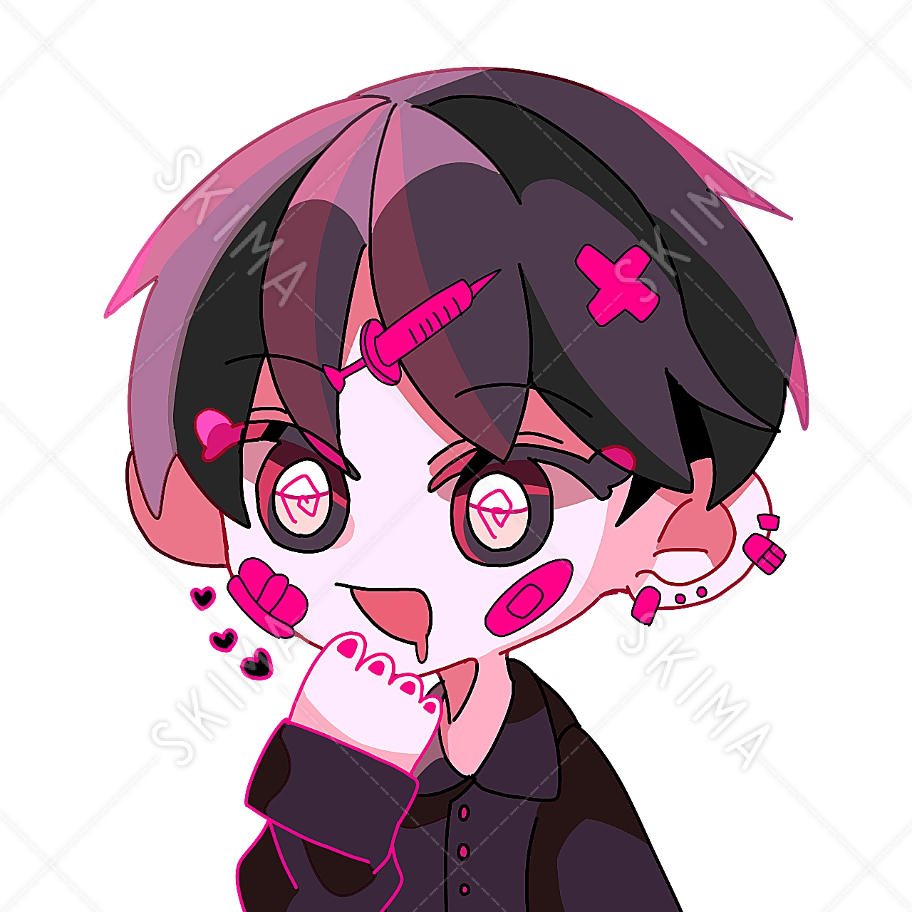 立ち絵素材 地雷系男 差分10種- 346号室 - BOOTH