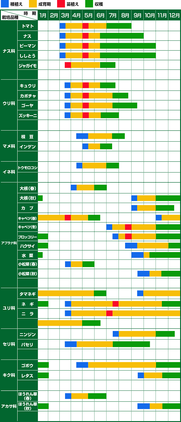 エクセルつき 家庭菜園の年間カレンダー 簡単 家庭菜園の始め方と初心者におすすめグッズ