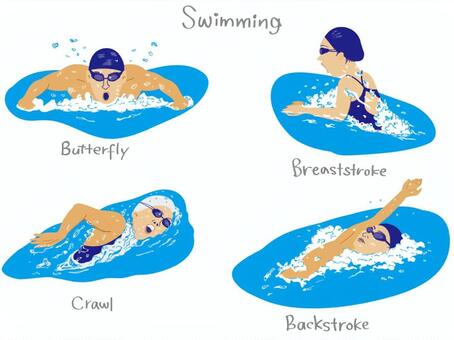 水泳 クロールイラスト・フリー素材なら「シンテリ」