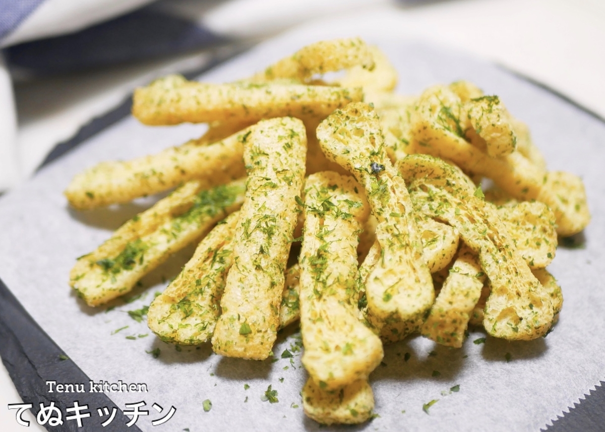 ほぼ糖質ゼロ！ 油揚げで作るから低糖質『海苔塩ポテトみたいな油揚げスナック』の作り方 - てぬキッチン