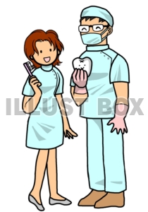 歯科衛生士キャライラストのフリー素材イラストイメージ