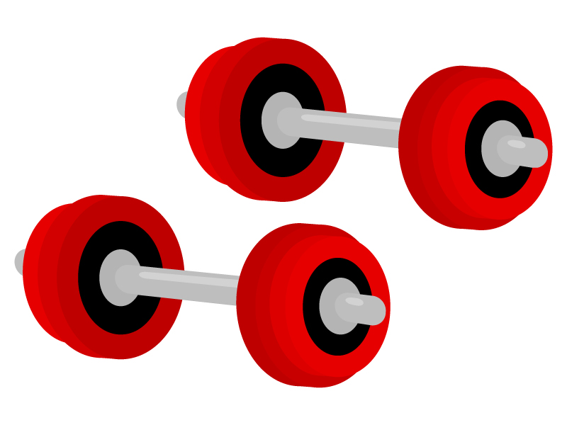 筋肉トレーニング11-ダンベル の無料イラスト-イラストポップのスポーツクリップアートカット集