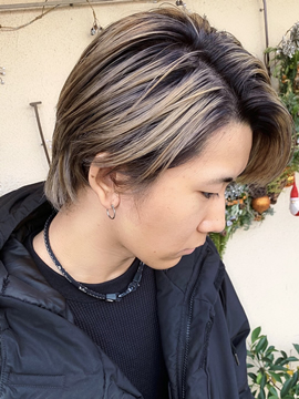 シャドールーツ丸型×ミディアムの20代におすすめその他グラデーションカラーの