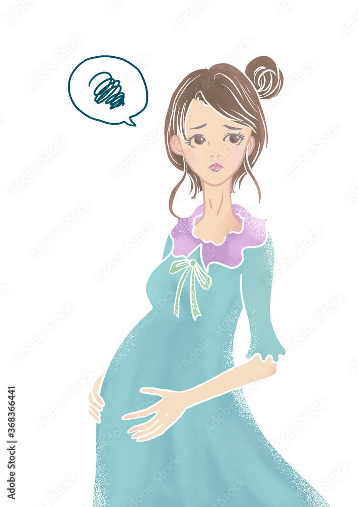 妊娠後期の妊婦のお腹と胎児のかわいいイラスト イラスト素材7119103- フォトライブラリ