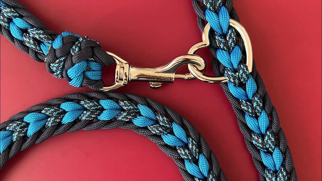 パラコードカフェリード ペット用品 🍎 アップルカラーのカフェリード ♥️ 〜ハート編み