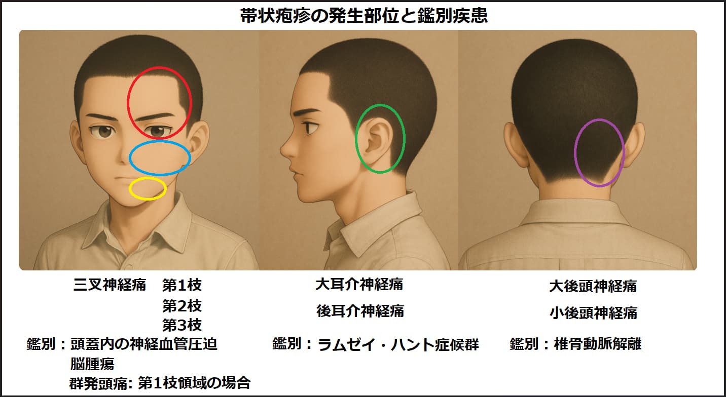 医師監修・作成 帯状疱疹の画像7点：初期症状のかゆみ、赤み、水ぶくれとかさぶたMEDLEY メドレー