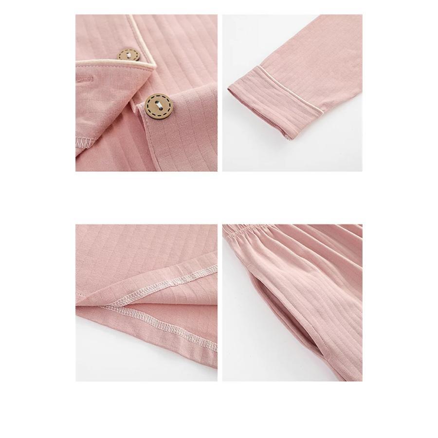 ルームウエア パジャマ レディース 綿100％ コットン 長袖 長ズボン 春 夏 秋 上下セット 前開き 冷え性対策 柔らか : VIVISHOW -通販 - Yahoo!ショッピング