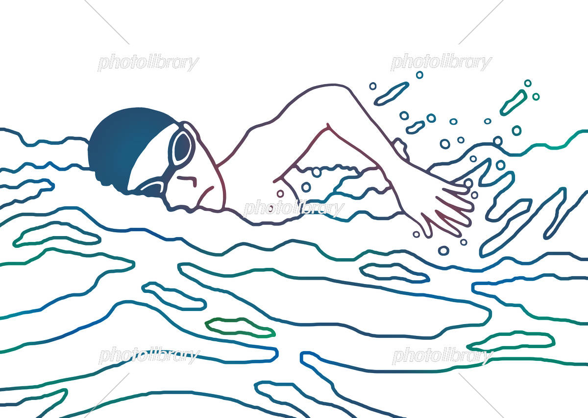 無料イラスト かわいいフリー素材集: 水泳のイラスト「クロール・自由形」