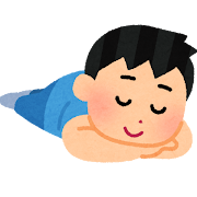 外出の準備をして寝る人のイラストかわいいフリー素材集 いらすとや