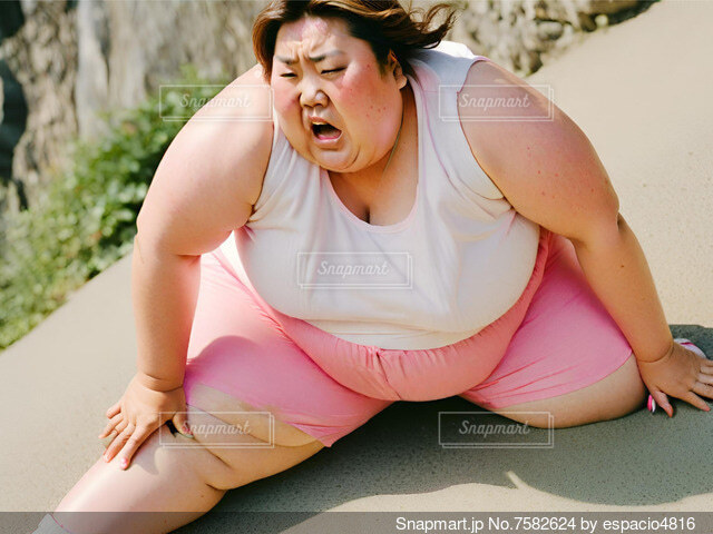 太りすぎの肥満女性の接写。プラスサイズの女性ウエストラインの写真素材・画像素材 Image 207905101