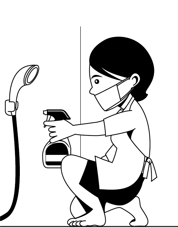 風呂掃除イラストのフリー素材イラストイメージ