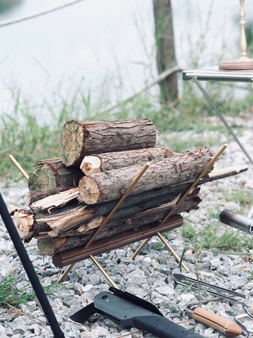 Amazonゼオール 薪スタンド ソロキャンプ 薪置き コンパクト 折りたたみ式 焚火 Sサイズゼオール収納・キャリーケース