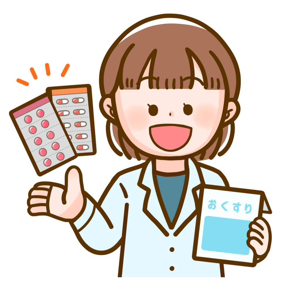 薬と薬剤師 女性 のイラスト無料のフリー素材 イラストエイト