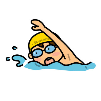 水泳・クロールのイラスト素材イラスト無料・かわいいテンプレート