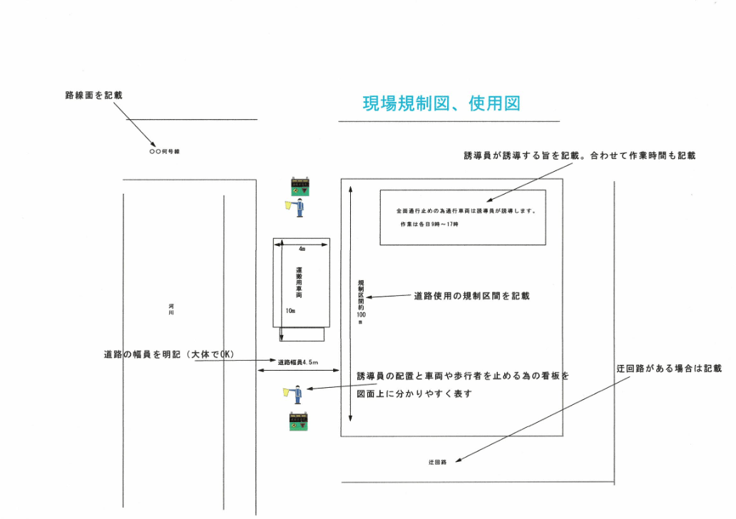 道路規制図、交通規制図、道路使用形態図、作業帯図、保安帯図・: 東京道路使用センタ