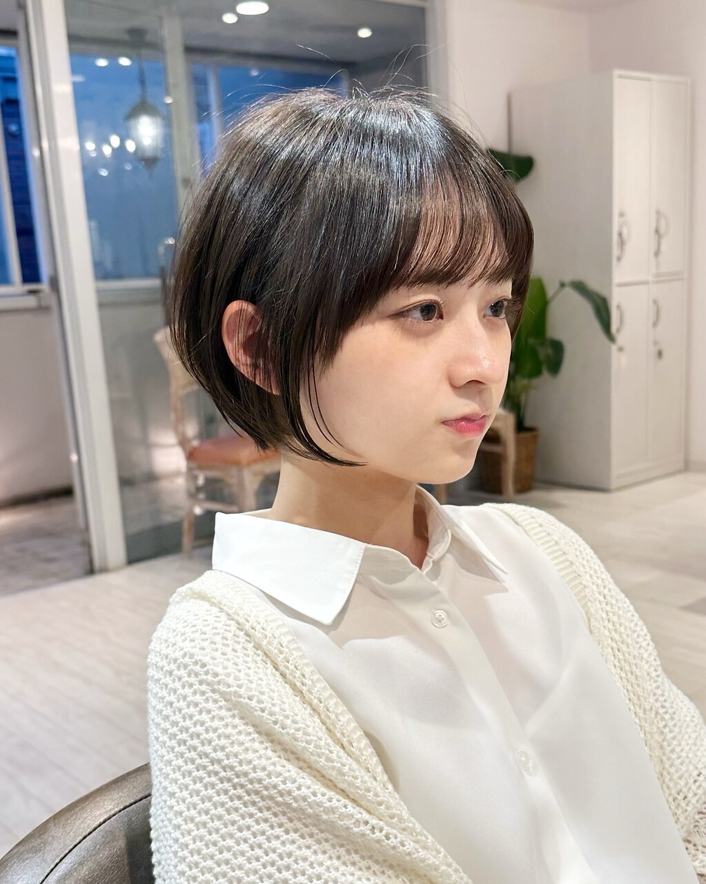 ショートヘア50代丸顔TikTok