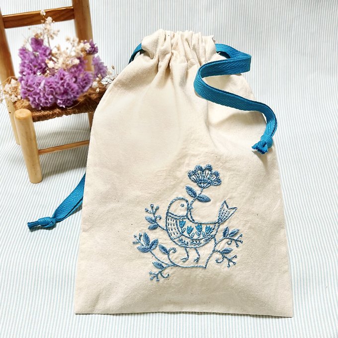 解説 お花の巾着はなこまちの刺繍キットハンドメイド手仕事
