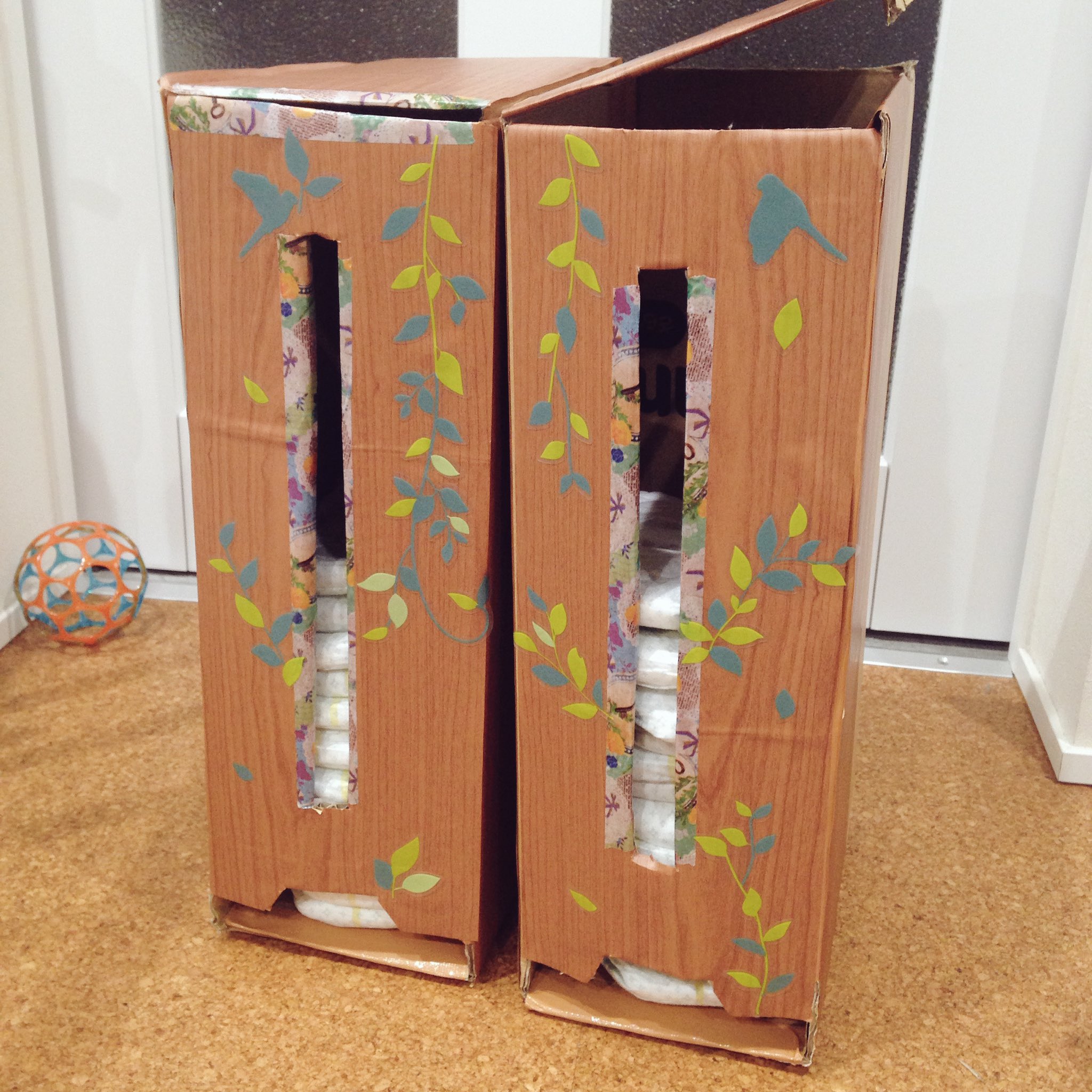 おむつストッカーの作り方 仕切りのあるボックスバッグ ハンドメイドsoranohana そらのはな