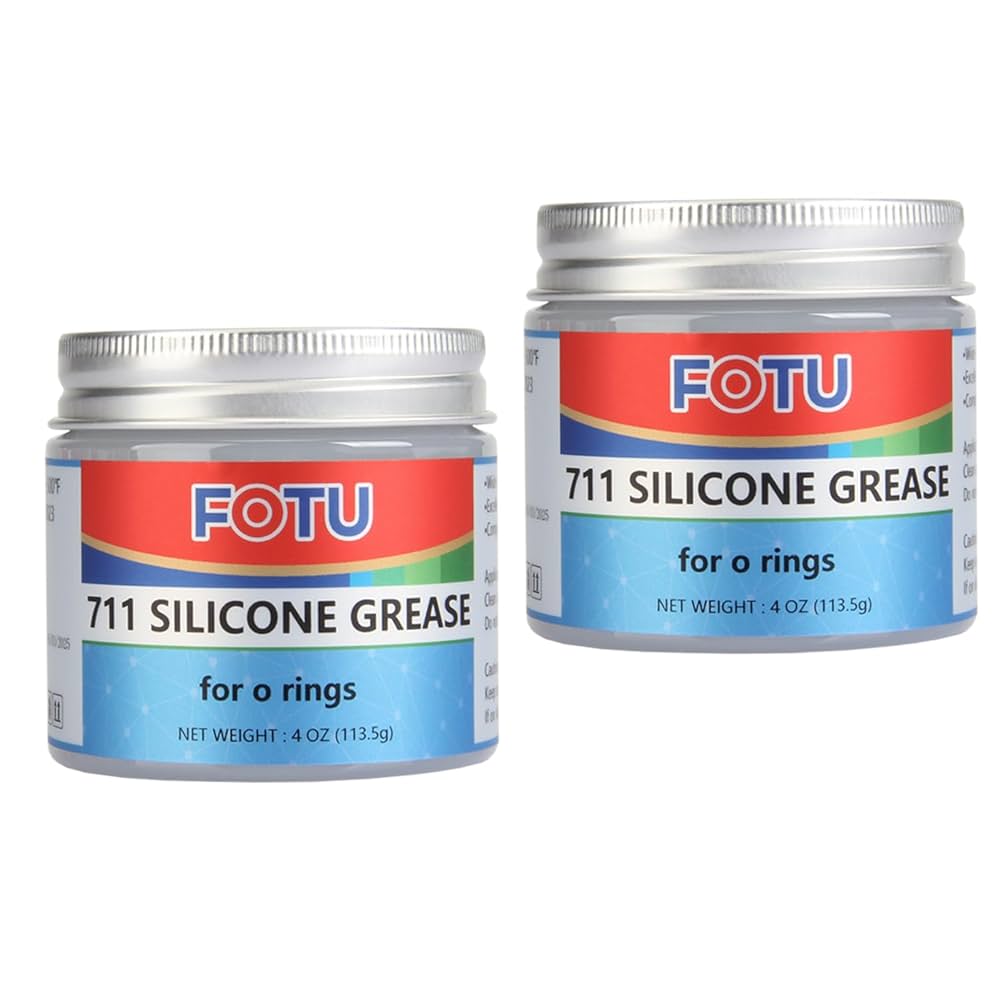 FOTU シリコングリース潤滑油配管工 防水 Oリングバルブシーラント蛇口 スリコン潤滑剤 スクレーパーとフィンガースリーブ付き4オンス、2個パック