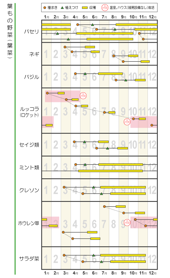 春の菜園 野菜栽培カレンダー＜中部・近畿・中・四国＞タキイネット通販