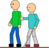 視覚障害者の歩行介助のイラスト素材FYI04280280ストックフォトの Qlean Market キュリンマーケット