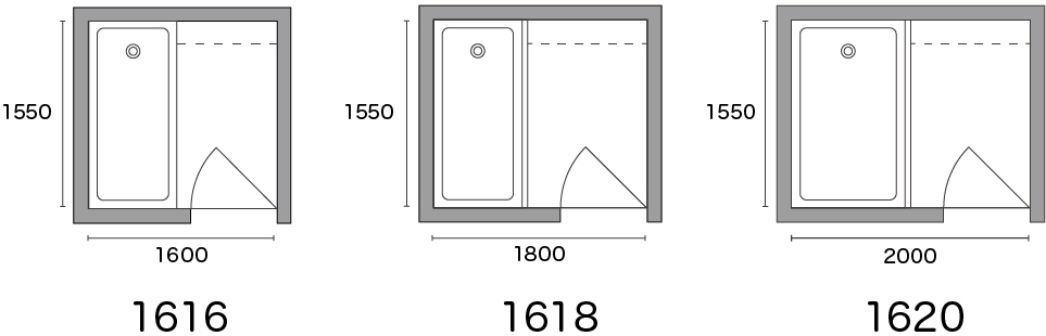お風呂のサイズ 1216・1218・1316・1317 のユニットバス紹介定額リフォームのリノコ
