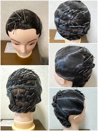 国家試験課題でもあるオールウェーブセッティング☝️ 1年生でしっかり作り方や構成を覚えて試験しました💮 ピンカールはパーマでも応用のきく技術✨作れるヘアスタイルの幅が広がりますね😊ヘアセット オールウェーブ セットローション フィンガーウェーブ ピンカール