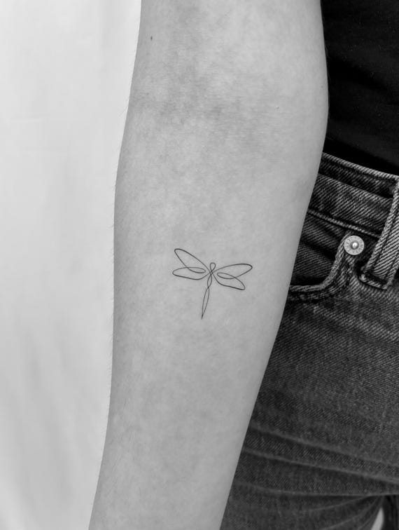 1枚 ミニマリストトンボの一時的なタトゥーステッカー ファッショナブルで繊細なデザイン 簡単に貼り付けられ 1〜3日間持 - Temu Japan