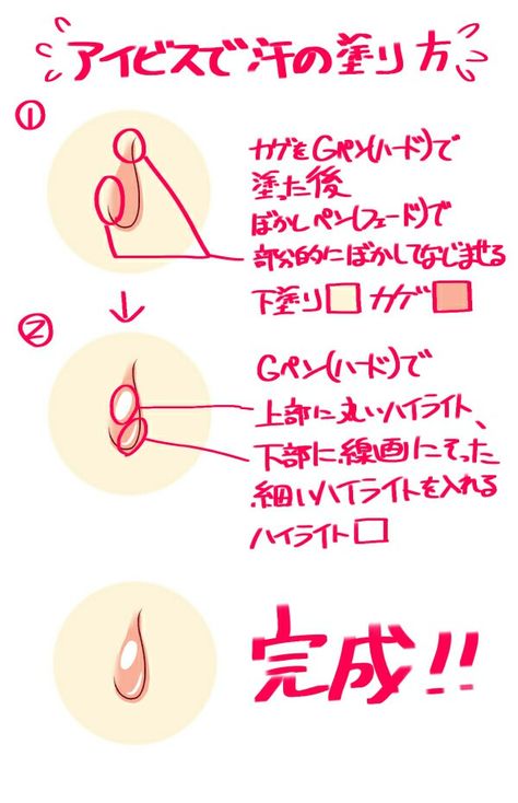 汗と白濁の描き方 - ibisPaint