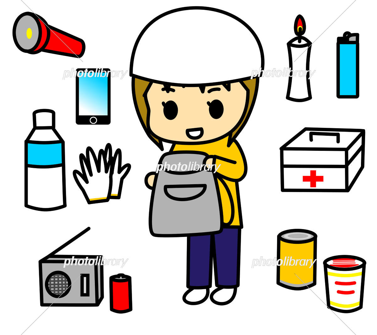 生活・安全・防災 防災リュック 非常用持ち出し袋 のかわいいフリーイラストフタバのフリーイラスト