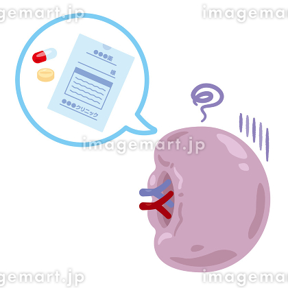 脾臓の説明をする医師のイラスト素材FYI08025398ストックフォトの Qlean Market キュリンマーケット