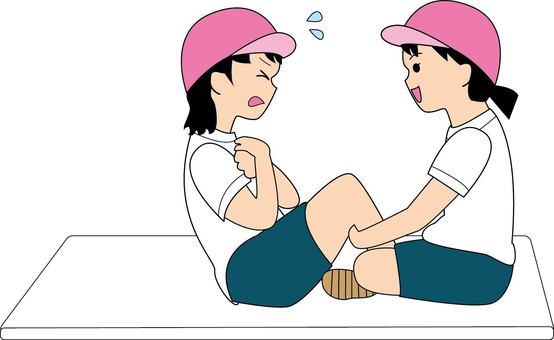 体力測定女の子ペアセットイラストのイラスト素材124938389- PIXTA