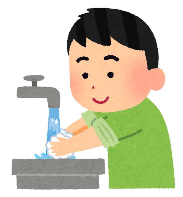 手を洗う女の子のイラスト: ゆるかわいい無料イラスト素材集