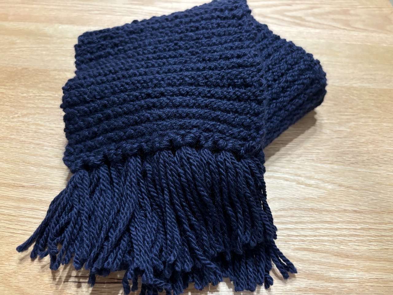 2 目ゴム編みのワンボタンマフラーの作り方マフラー・ネックウォーマー・ショールファッションアトリエ