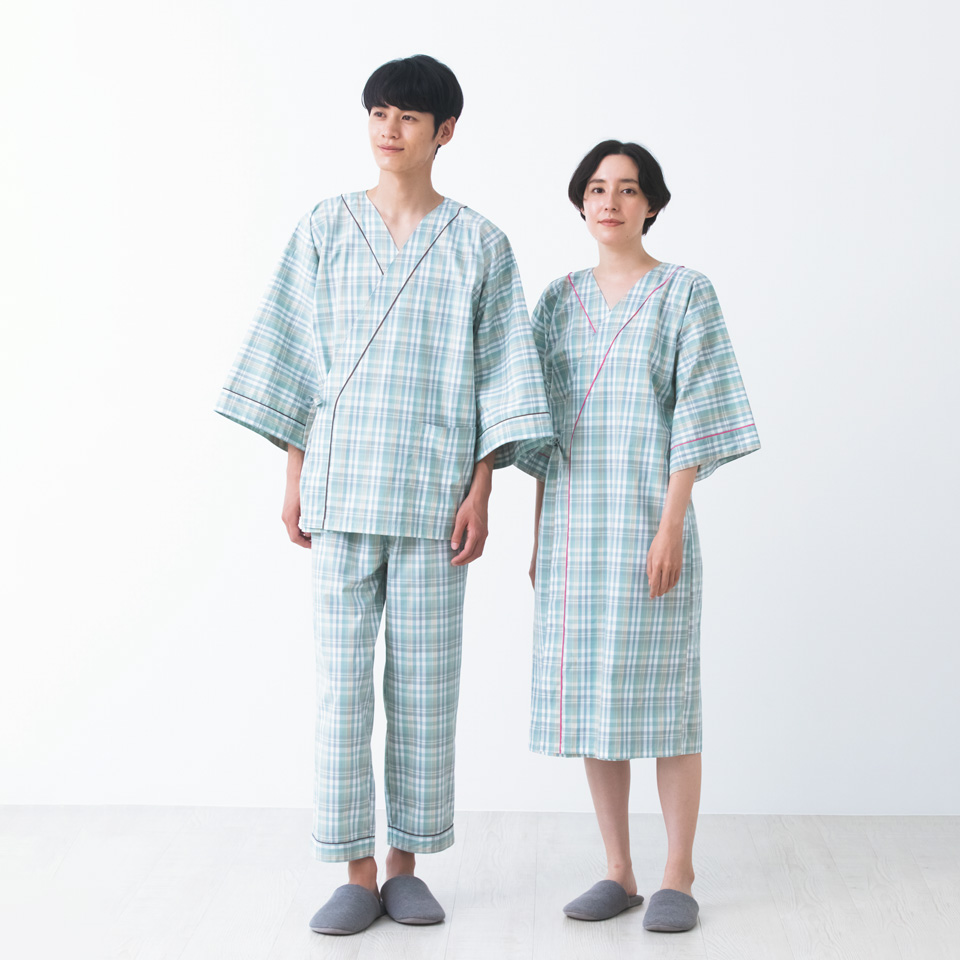 KAZEN 患者衣ガウン検査着 検診衣男女兼用 L 289-98 直送品- アスクル