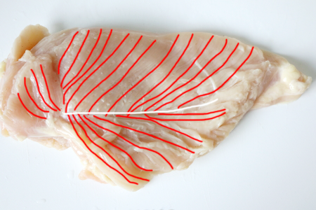 鶏胸肉を柔らかくする切り方とはポイントは繊維にあり！食・料理オリーブオイルをひとまわし