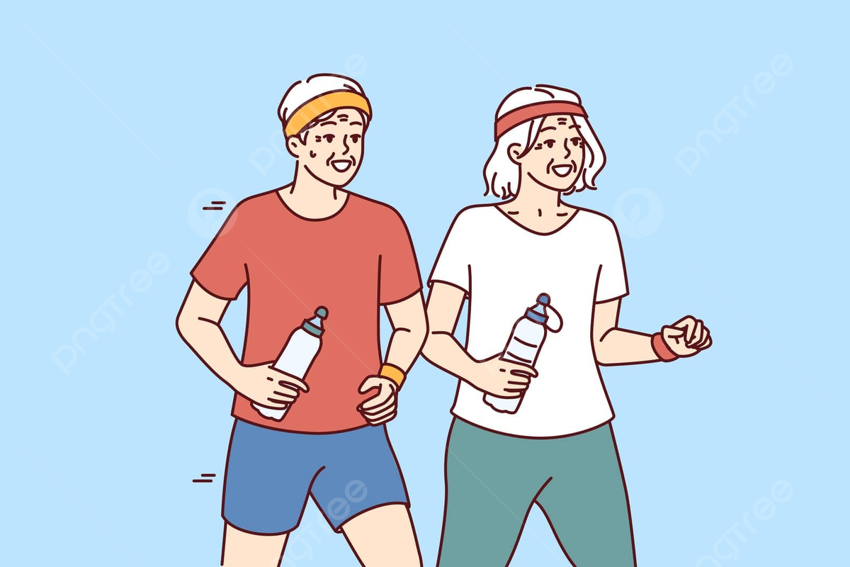 老後のライフスタイルを考える高齢者の夫婦：イラスト無料