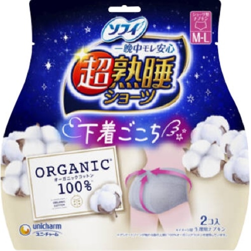 ユニ・チャーム ソフィ 超熟睡 ショーツ ＭＬサイズ 特に多い夜用 ８個入 生理用品 ショーツ型ナプキン の通販カウネット