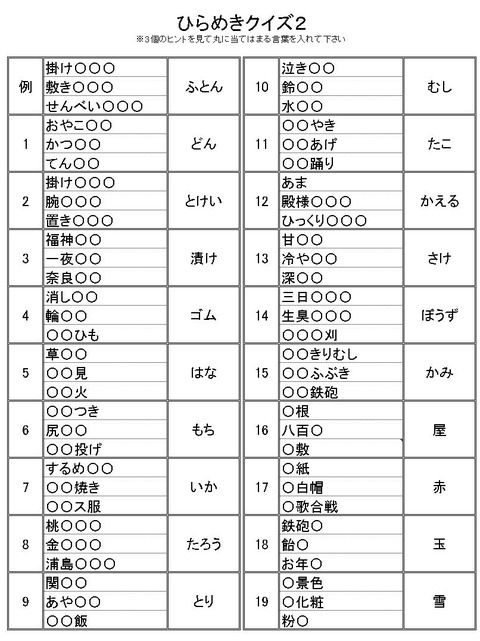ホワイトボードを使った高齢者 在宅介護・デイサービス・老人ホーム 簡単レクリエーション一覧新レクネタ
